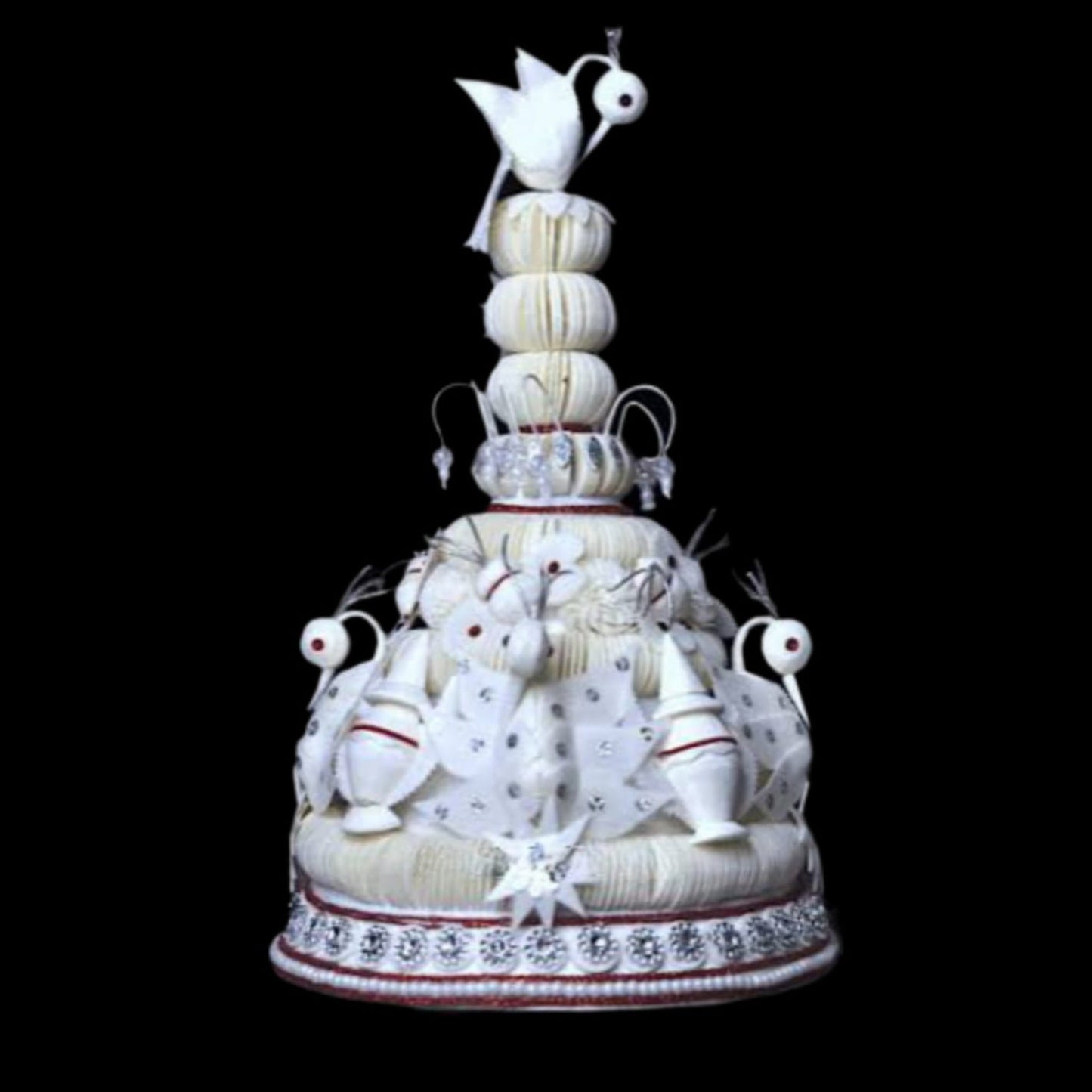 Classic White Bengali Wedding Topor (14 inch X 24 inch)