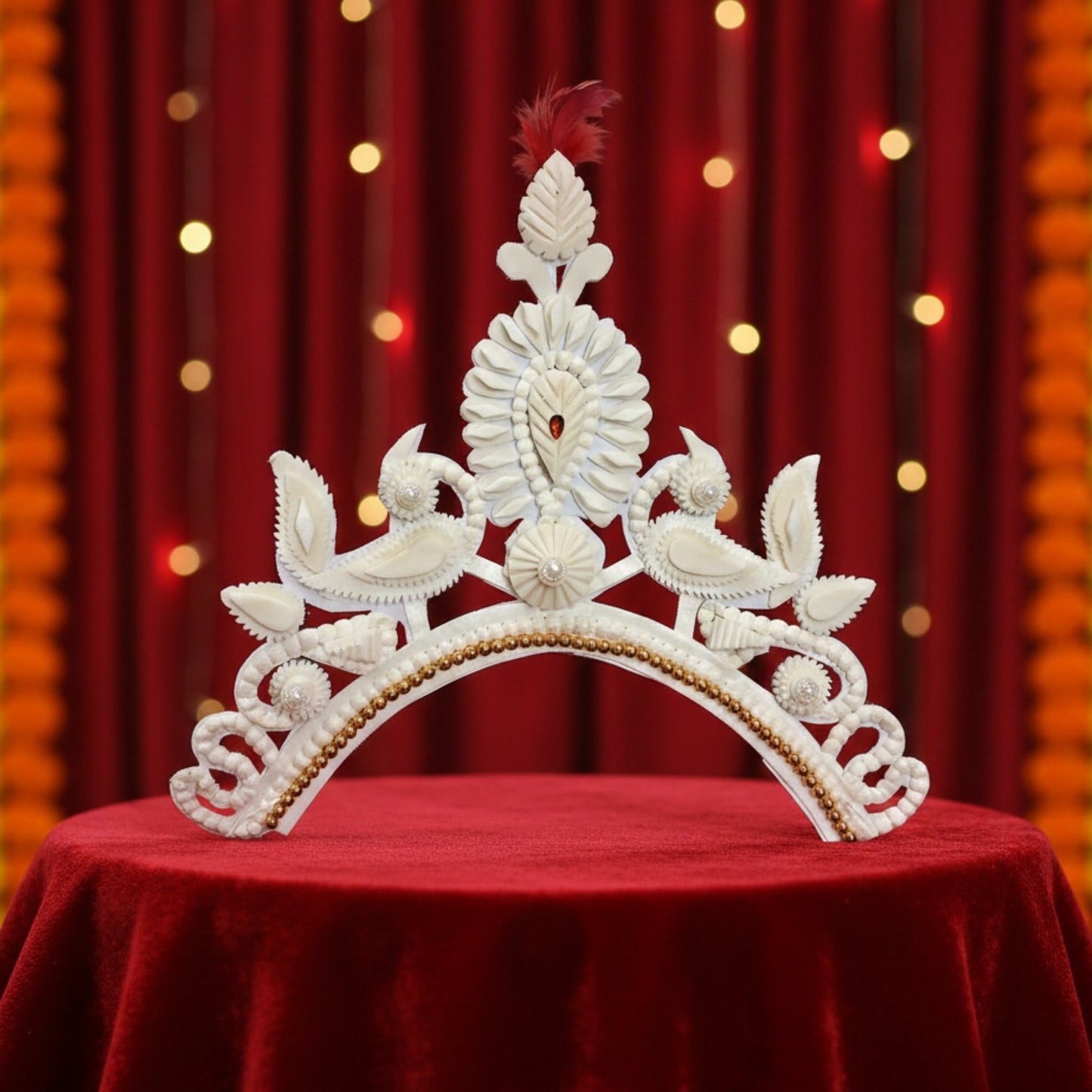 Elegant Sola Mukut Bengali Bride