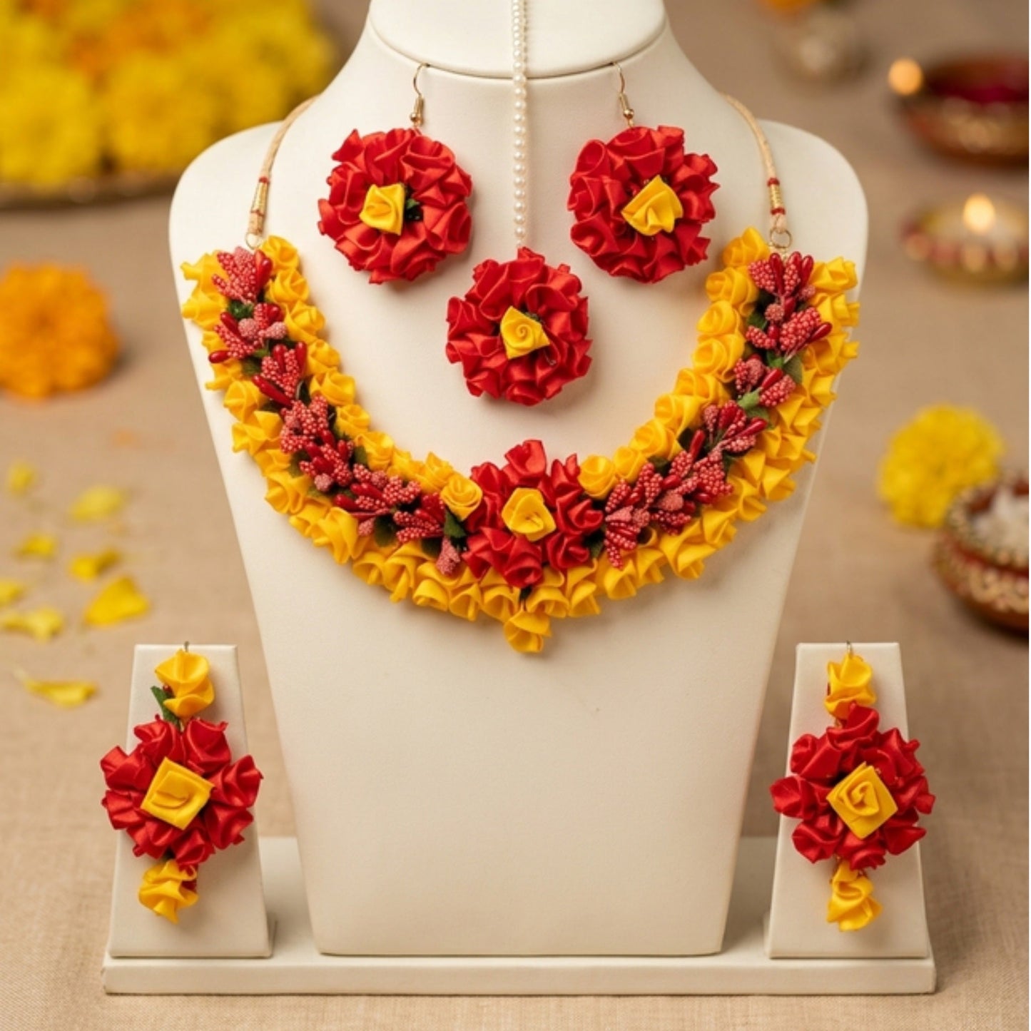 Tulaika  Floral Haldi Bridal Set –  Gaye Holud Jewellery
