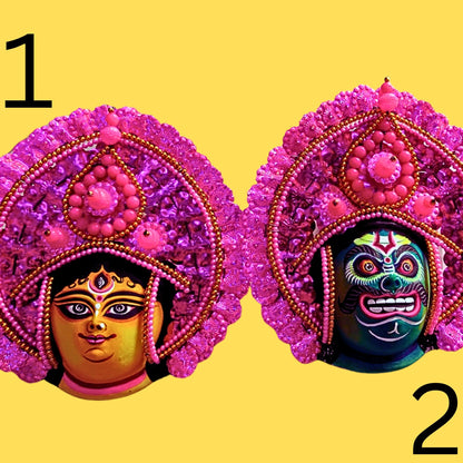 Chhau Mukhosh Wall Hanging – (9×9 inch)