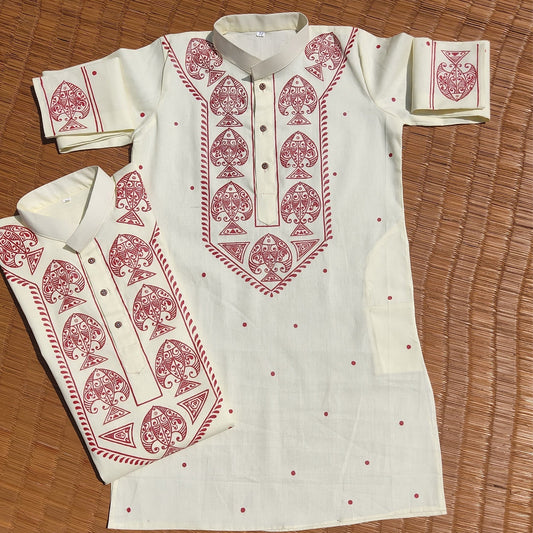 Artisan Fish Motif Panjabi – Symbol of Prosperity