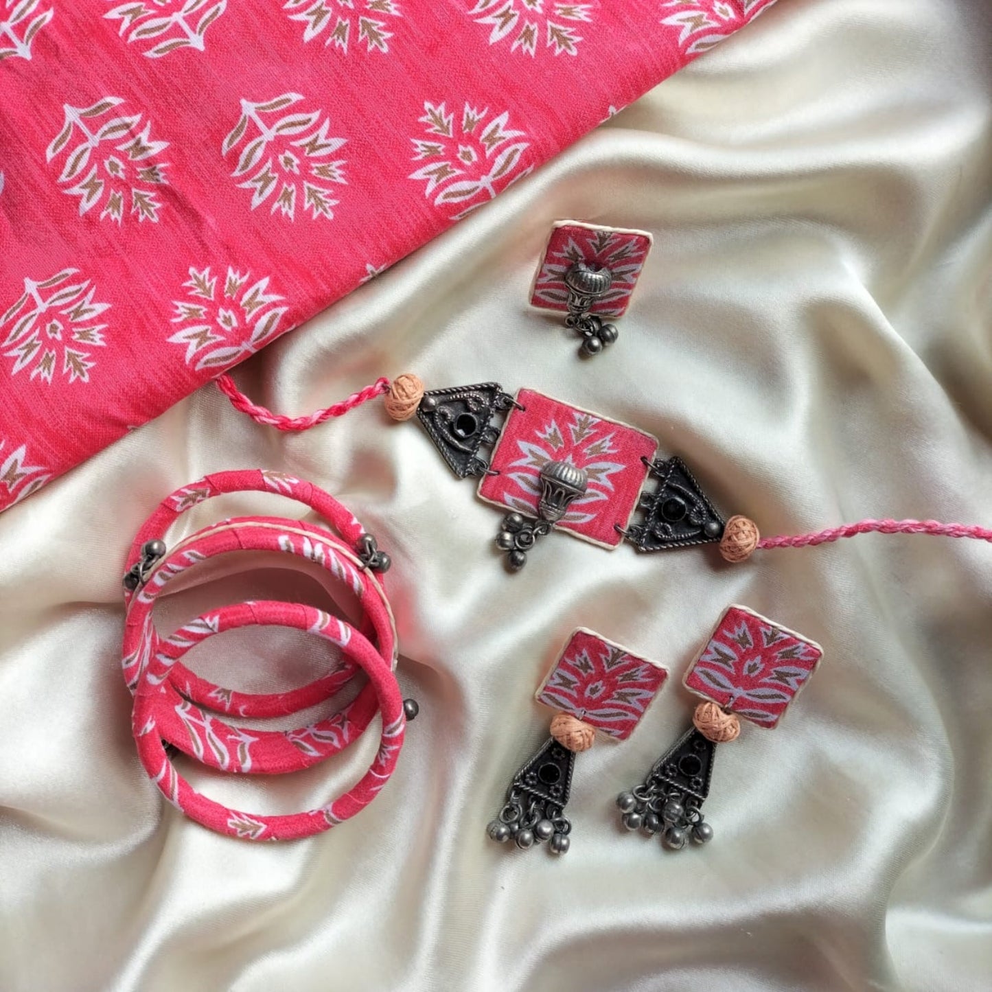 Charulata Fabric Jewelry Set