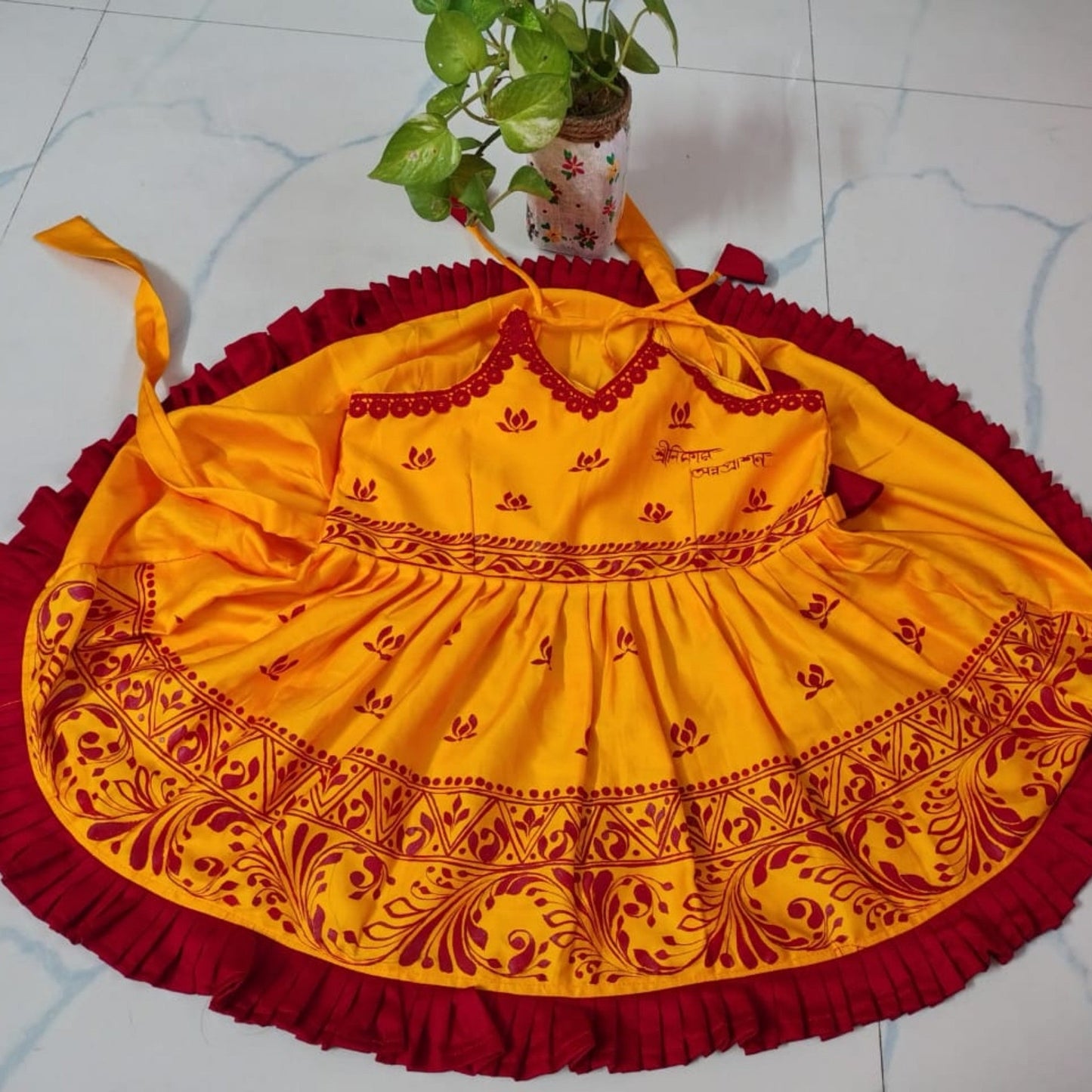 Sunshine Blossom Handcrafted Baby Frock