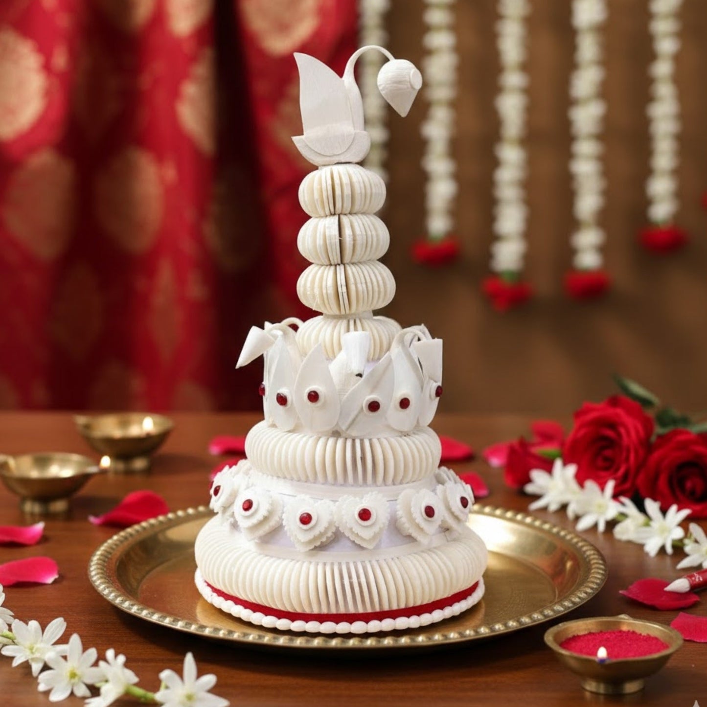 Traditional Bengali Gent's Topor for Wedding (14 inch X 24 inch)
