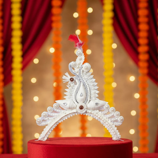 Authentic Bengali Bride Sola Mukut