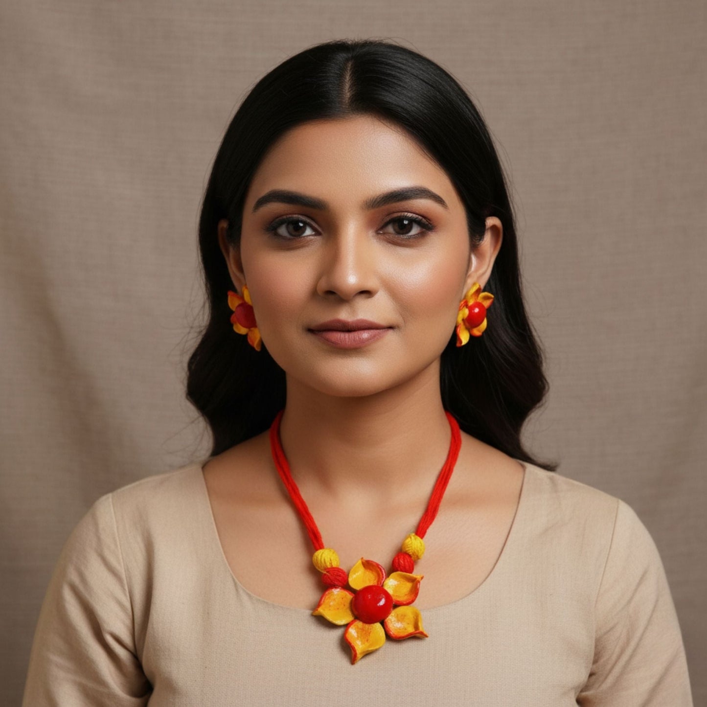 Floral Radiance – Flower Clay Jewelry Set