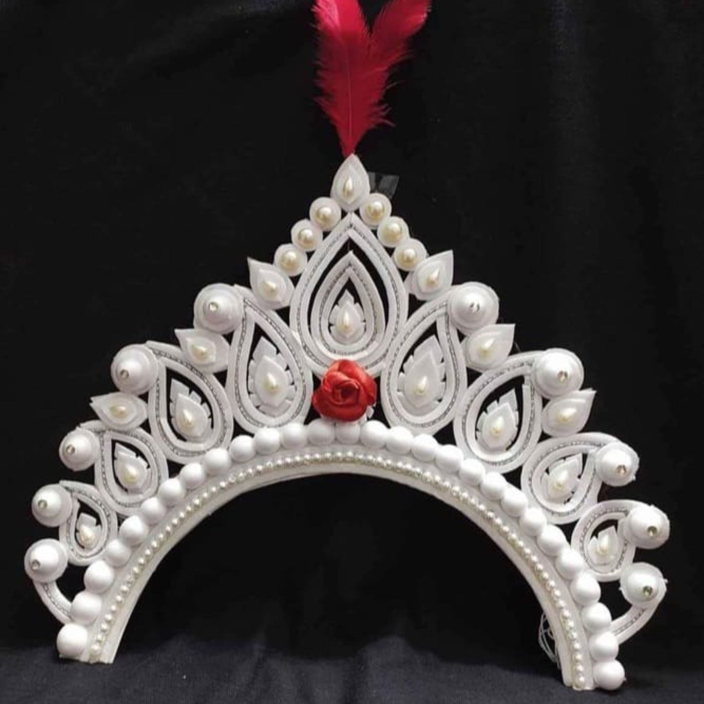 Bengali Red White Bridal Mukut