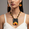 Sunlit Bloom – Sunflower Clay Jewelry Set