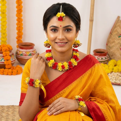 Karabi Floral Jewellery Set – Haldi Jewellery