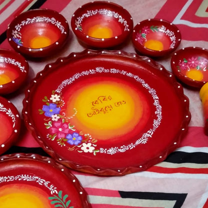 Shaaj-Saj Matir Thala Set –  (9 Pieces)