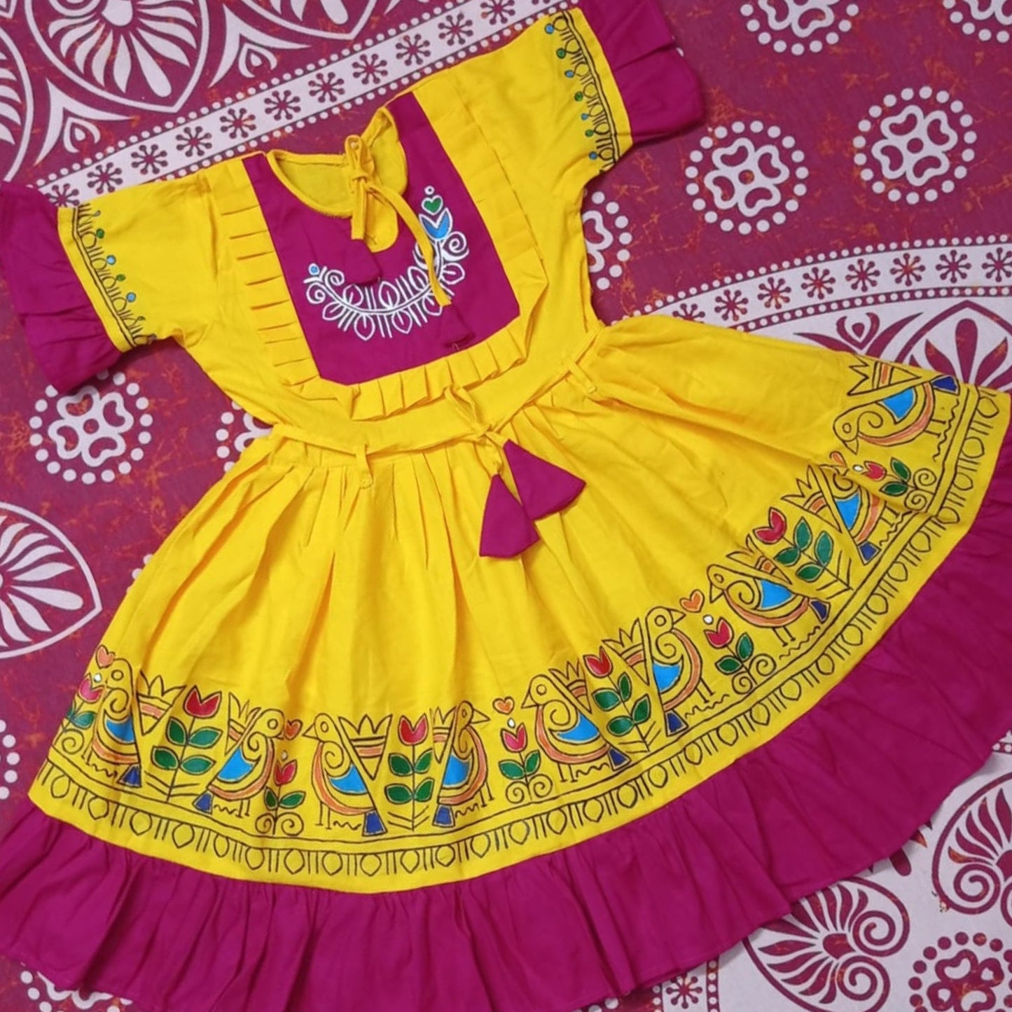 Little Blossom – Handpainted Baby Cotton Frock