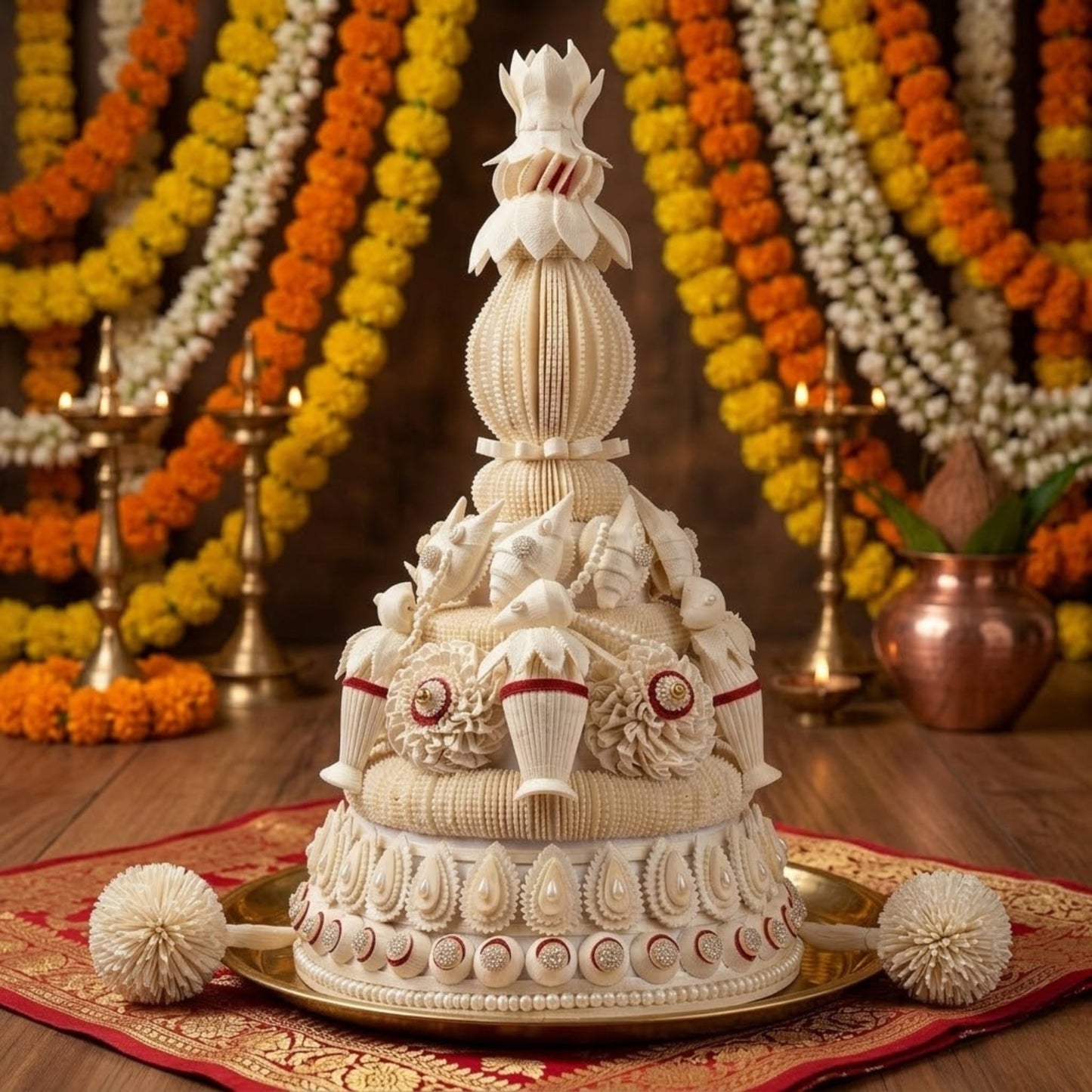 Handcrafted Sola Topor Bengali Wedding
