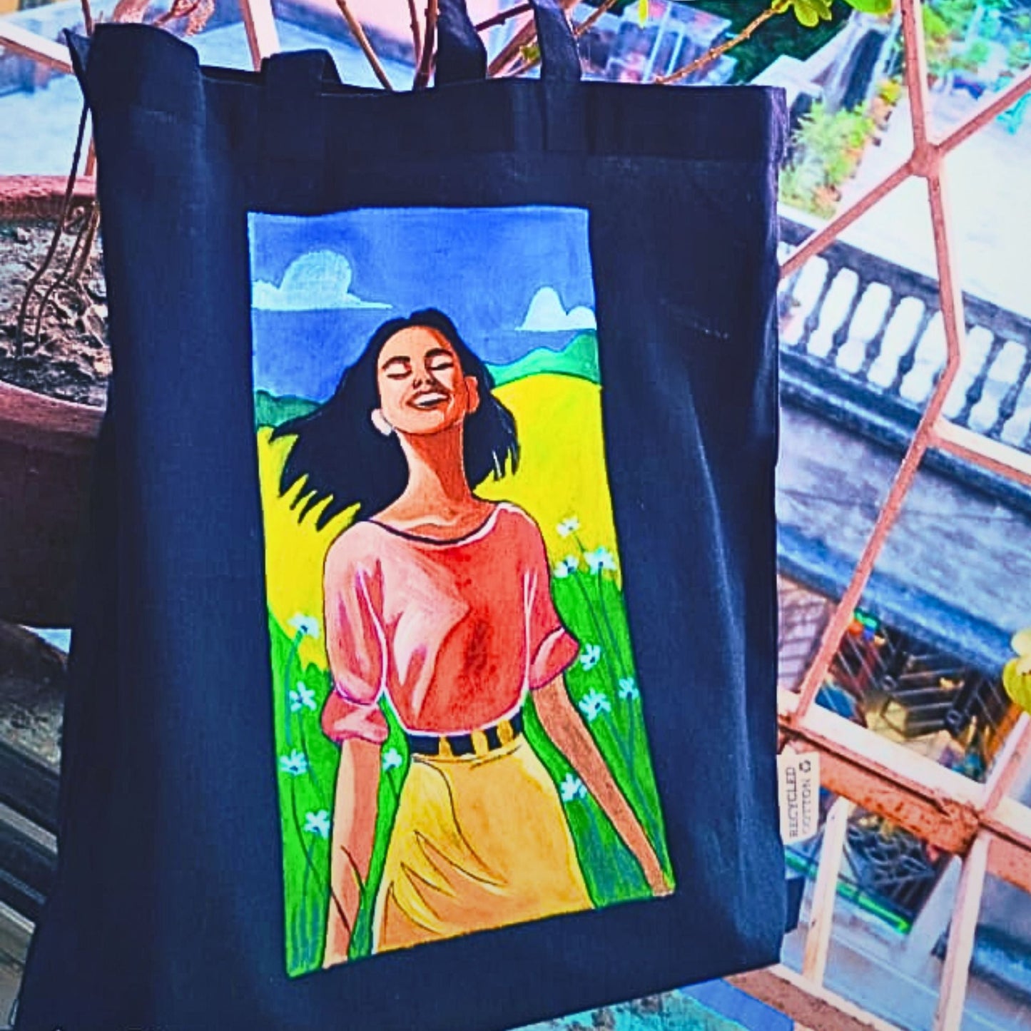 Canvas Girl Illustration – Artistic Side Bag