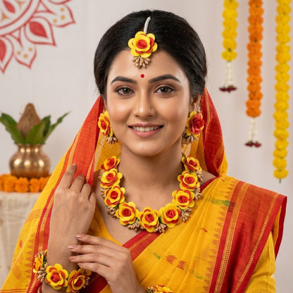 Shephali Floral Haldi Set – Gaye Holud Jewellery