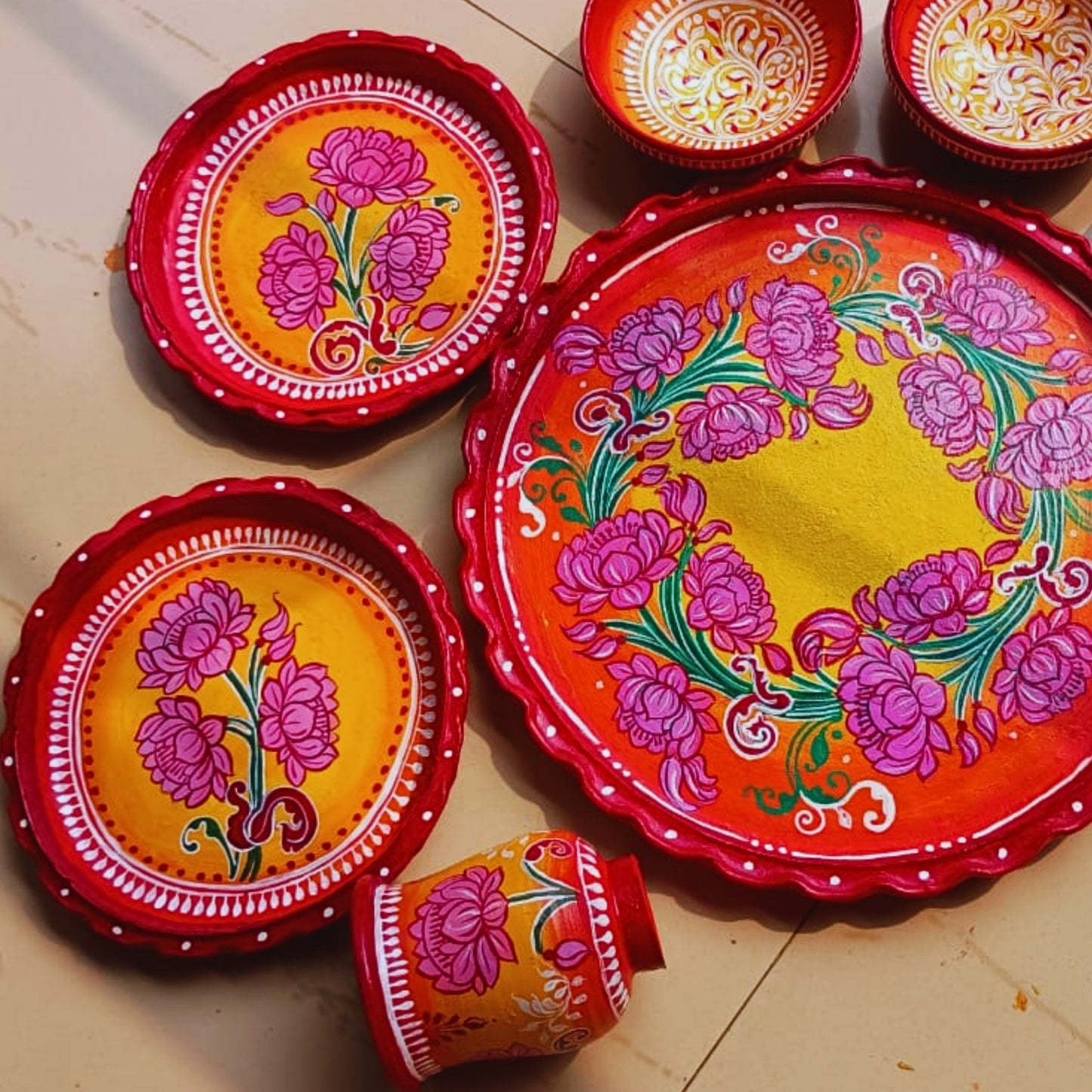 Gramer Aanginay Matir Thala Set - 7-piece