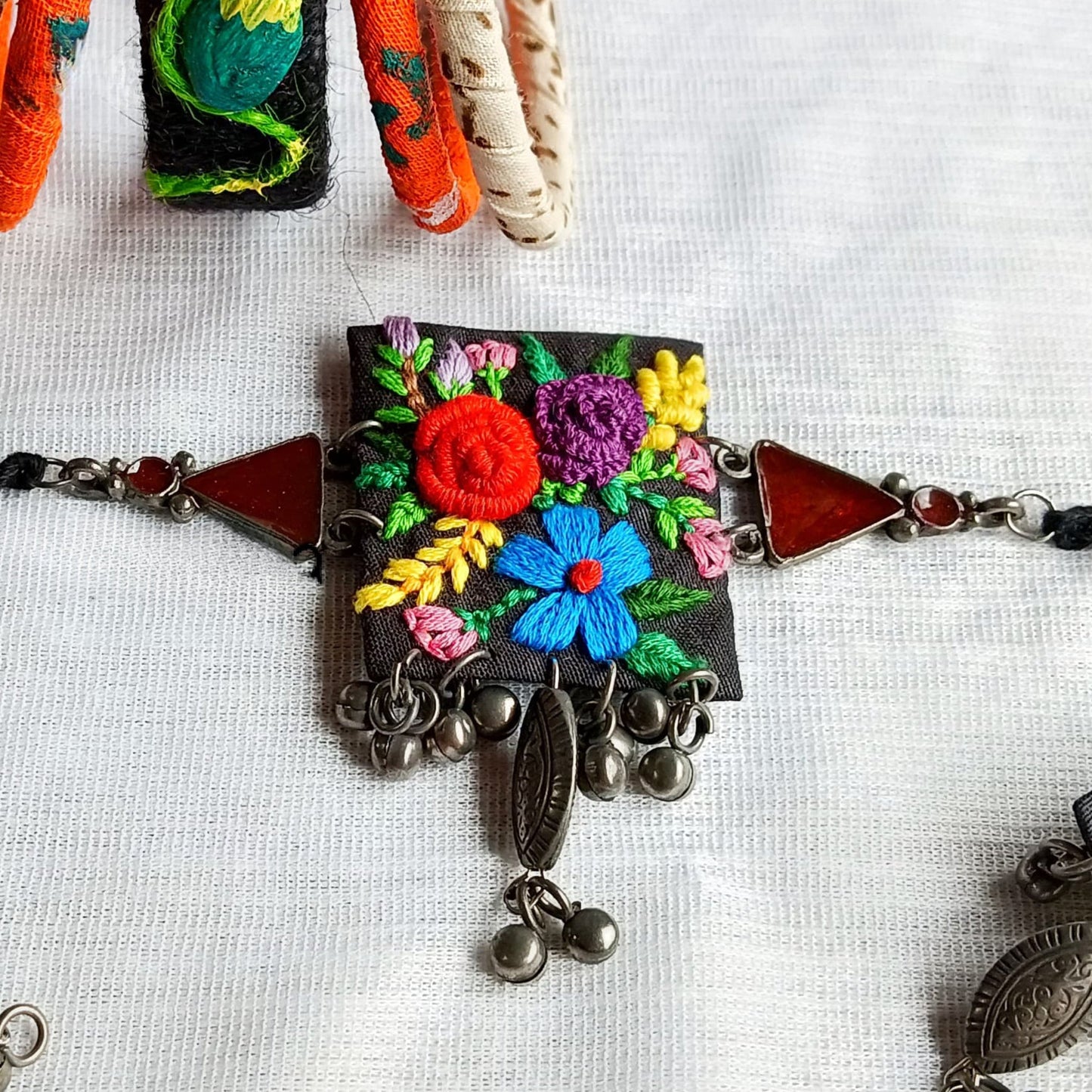 Bohemian Chic Handmade Fabric Earrings