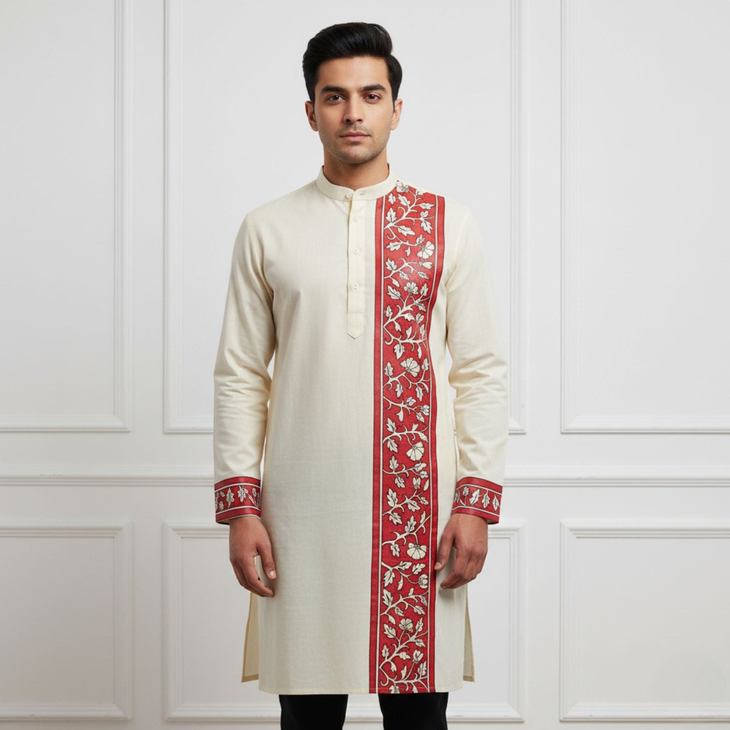 Blossom Breeze Floral Art Panjabi
