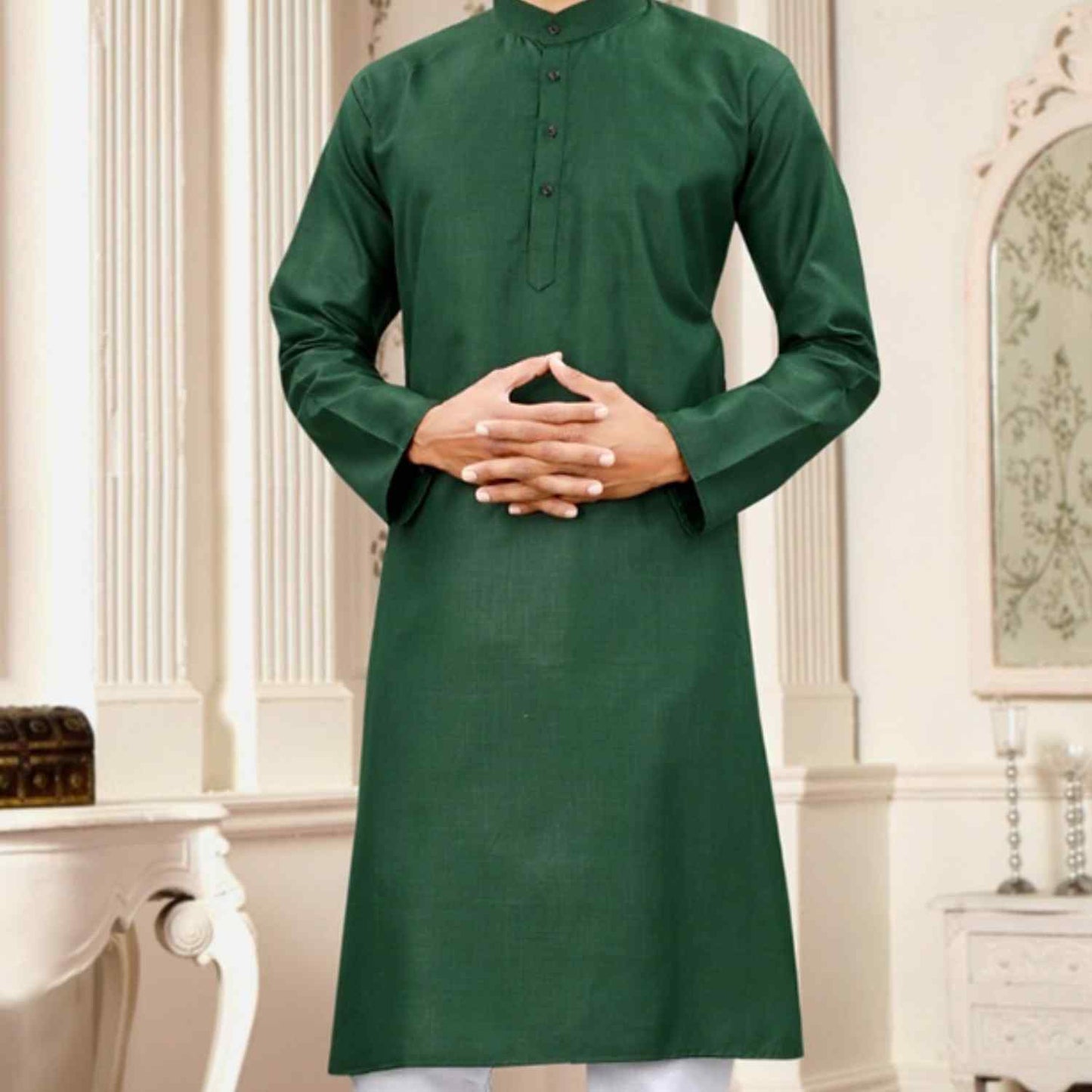 Vibrant Kalka Pattern Panjabi (Middle Button)