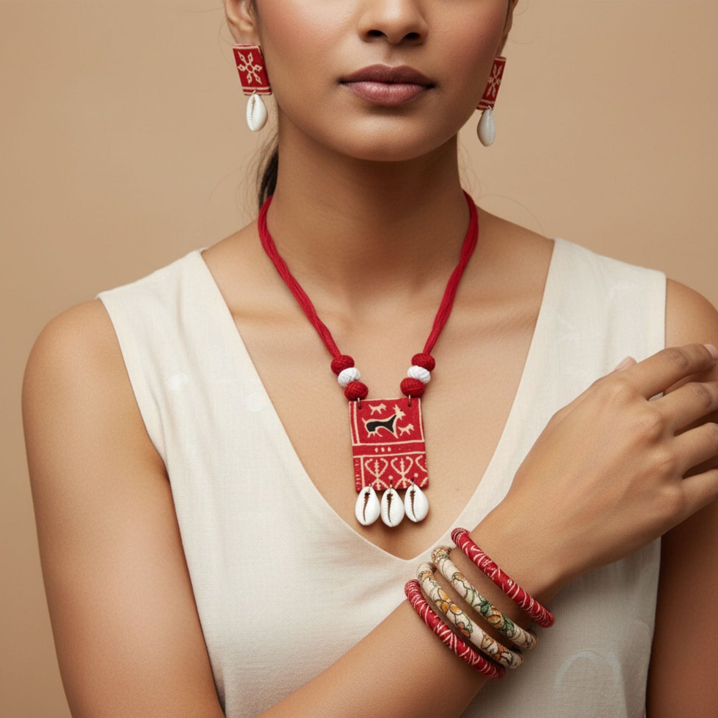 Heritage Bloom  Set – Necklace, Earrings & Bangles