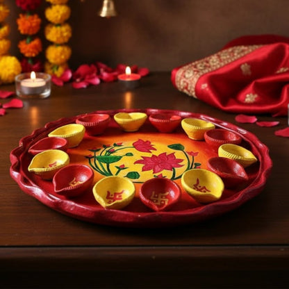 Panchdeep Designer Mati Diya Set