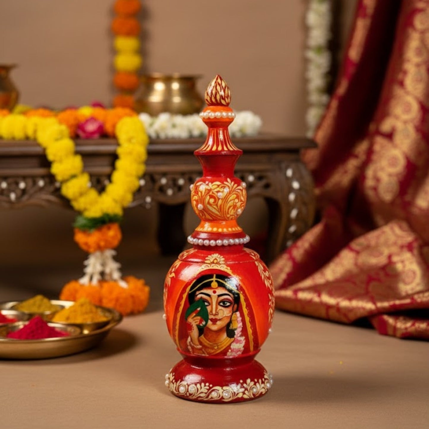 Vibrant Handmade Wedding Gachkouto Set