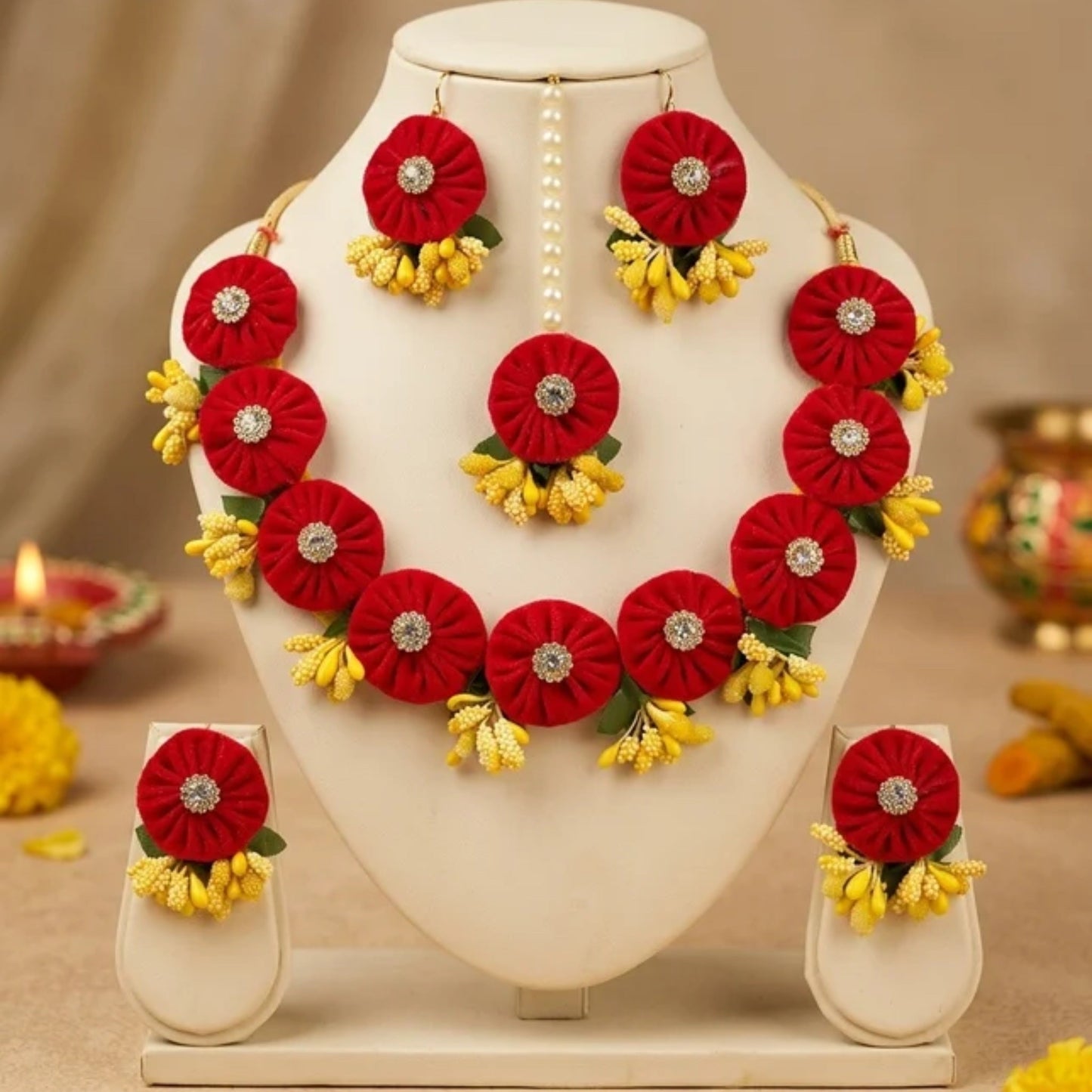 Kadamba Floral Jewellery – Haldi  Flower Jewellery