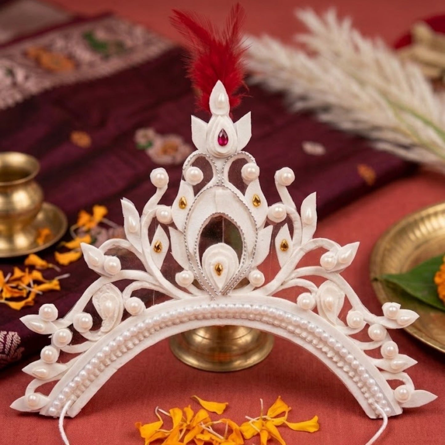 Handcrafted Jasmine Sola Mukut